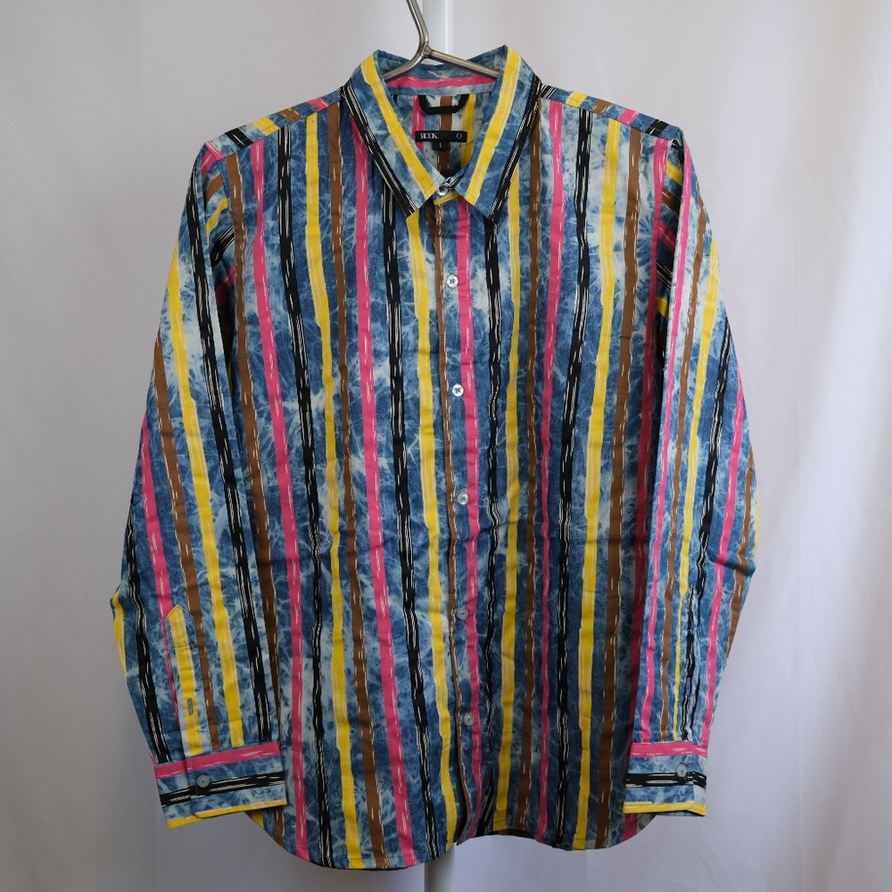 Rook Multi Colored Striped Long Sleeve Button Down Shirt